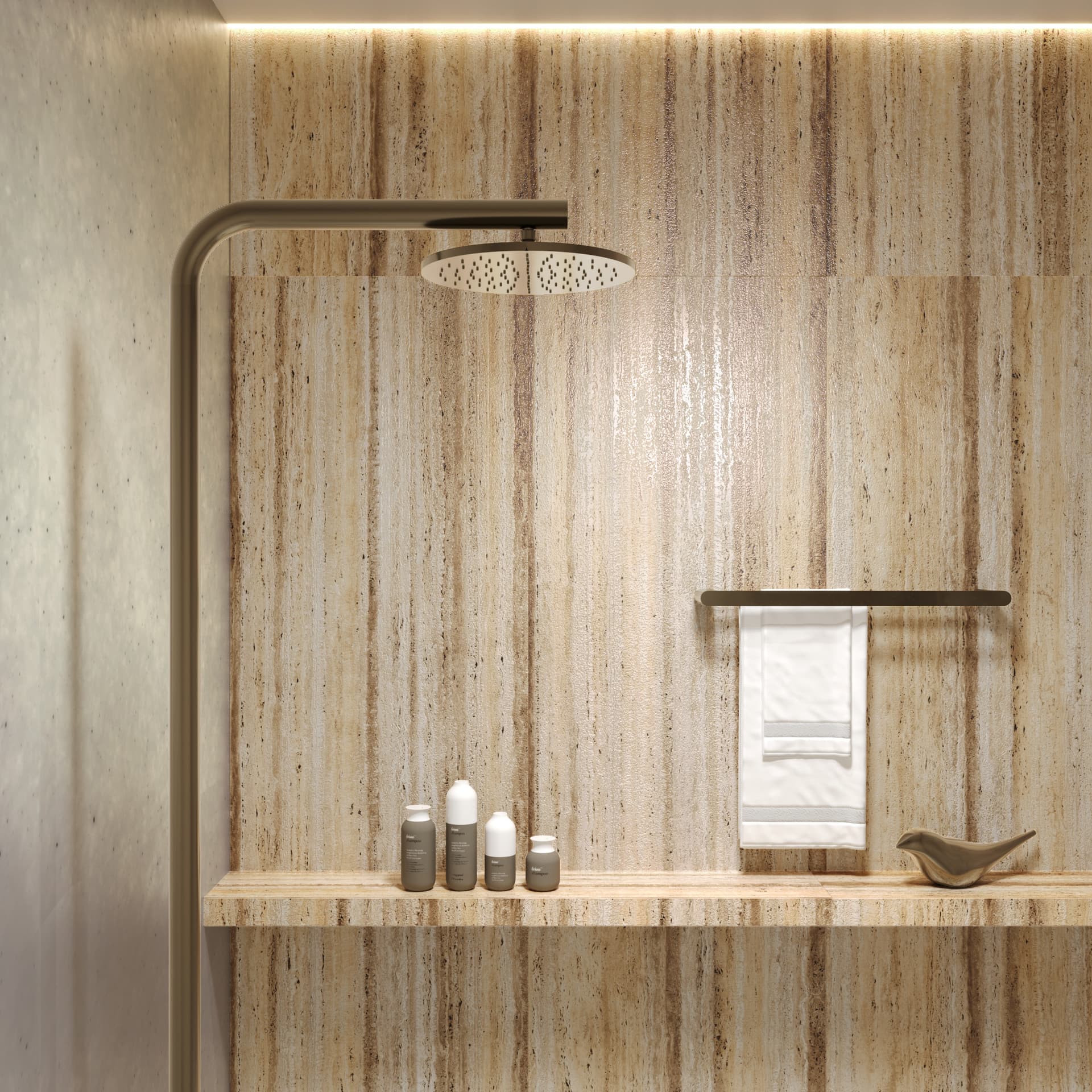 ROCK TRAVERTINO BEIGE SHAPE + GLUE  ART