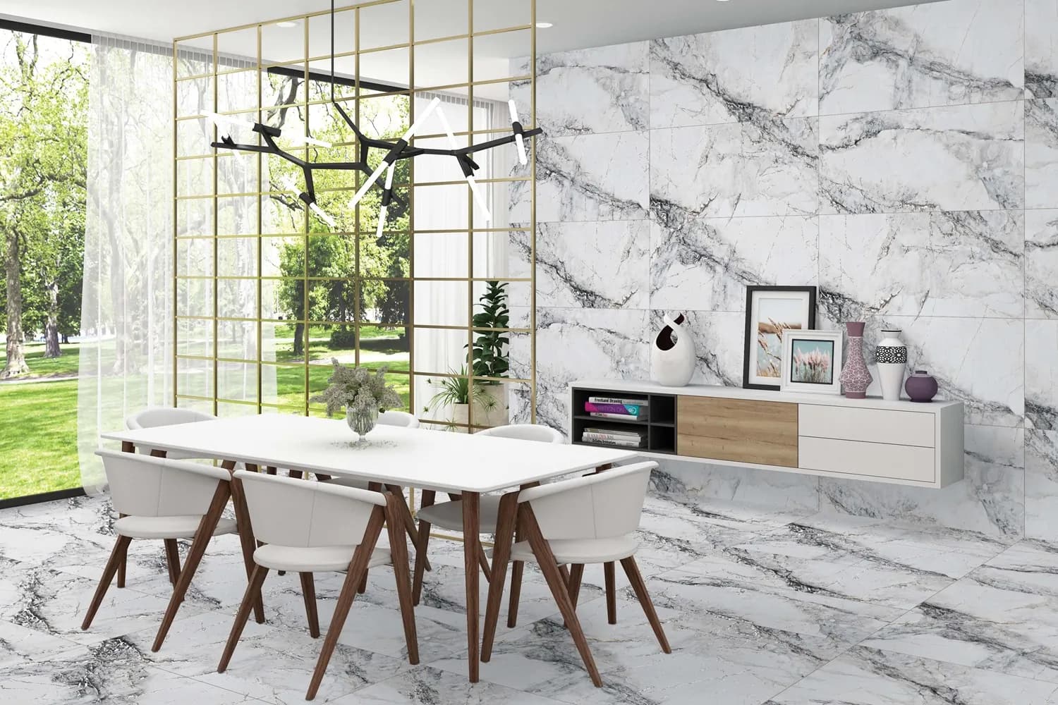 Керамогранит Cleo White Stonelo Carving 60x120 — фото 11