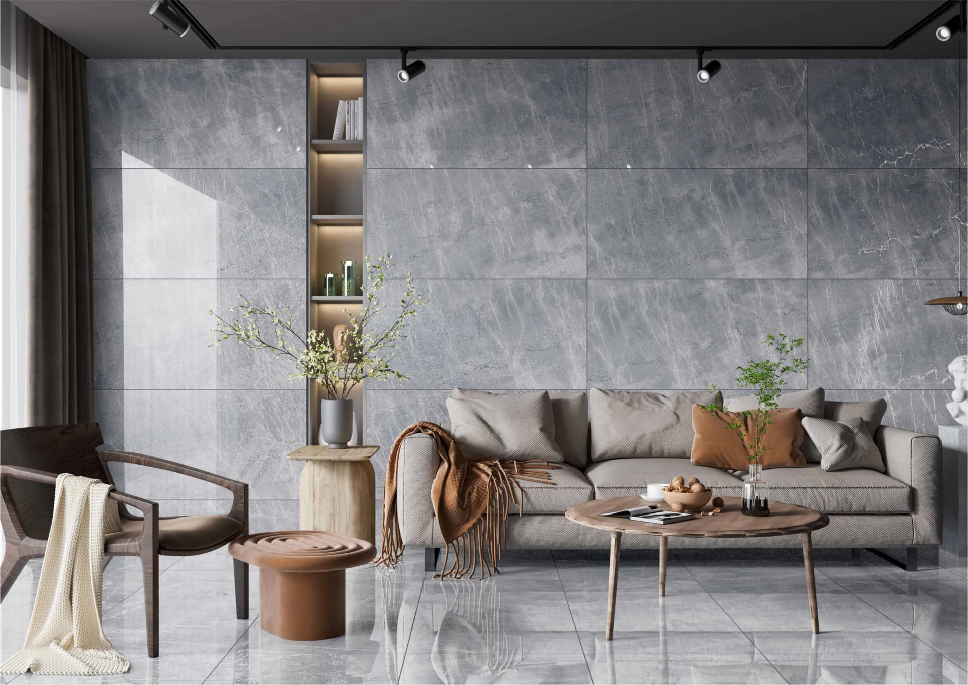 Керамогранит Oasis Graphite Lapato Carving 60x120 — фото 10